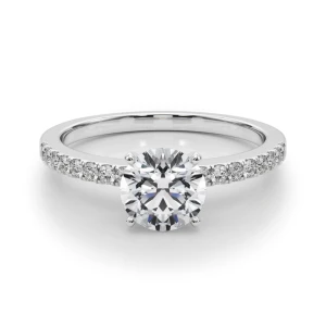 Creeda Lab-Created Diamond Round cut 4 Prong  Side Stone Engagement Ring