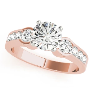 Walta Lab Grown Diamond Rose Gold 4 Prong Set Trilogy Engagement Ring
