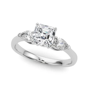 Vallory Lab-Created Diamond Asscher cut 4 Prong Set  Engagement Ring