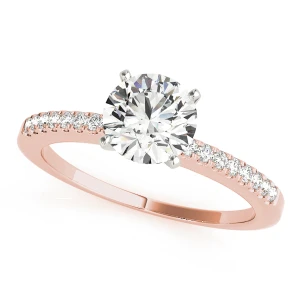Irin Lab-Created Diamond Rose Gold 4 Prong Side Stone Engagement Ring