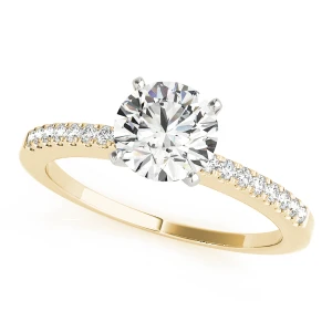 Irin Lab-Created Diamond Yellow Gold 4 Prong Side Stone Engagement Ring