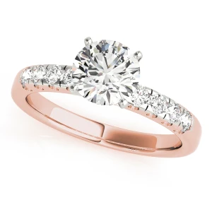 Airlin Lab-Created Diamond Rose Gold 4 Prong Side Stone Engagement Ring