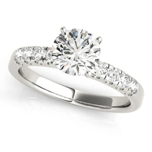 Airlin Lab-Created Diamond Round cut 4 Prong  Side Stone Engagement Ring