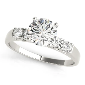 Celin Lab-Created Diamond Round cut 4 Prong  Side Stone Engagement Ring