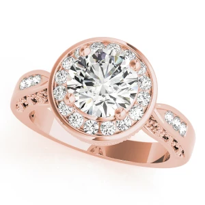 Elinah Lab-Created Diamond Rose Gold 4 Prong Halo Engagement Ring