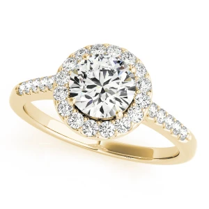 Jireh Natural Yellow Gold Halo Engagement Diamond Ring