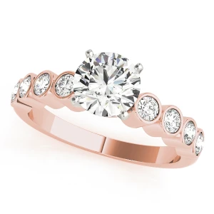 Adlinah Lab-Created Diamond Rose Gold 4 Prong Halo Engagement Ring
