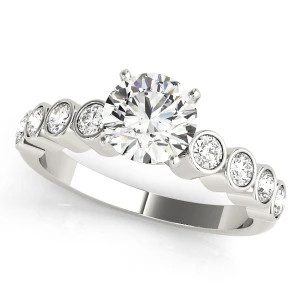 Adlinah Lab-Created Diamond Round cut 4 Prong  Halo Engagement Ring