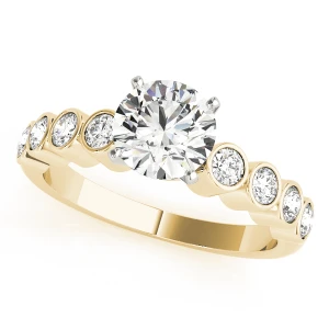 Adlinah Lab-Created Diamond Yellow Gold 4 Prong Halo Engagement Ring