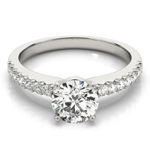 Rincya Lab-Created Diamond Round cut 4 Prong  Side Stone Engagement Ring