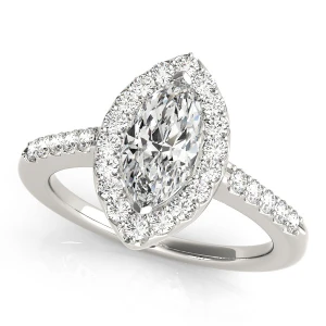 Lara Natural Platinum Halo Engagement Diamond Ring