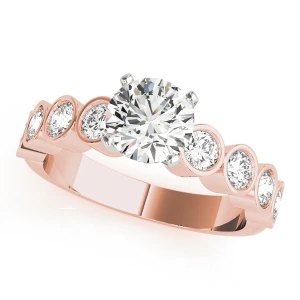 Ezra Natural Diamond Rose Gold 4 Prong Halo Engagement Ring