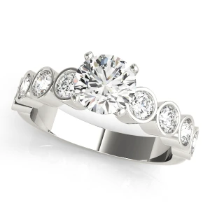 Ezra Natural Diamond Round cut 4 Prong  Halo Engagement Ring
