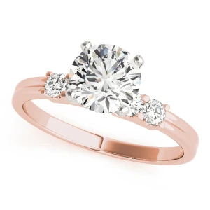 Beula Lab-Created Diamond Rose Gold 4 Prong Side Stone Engagement Ring