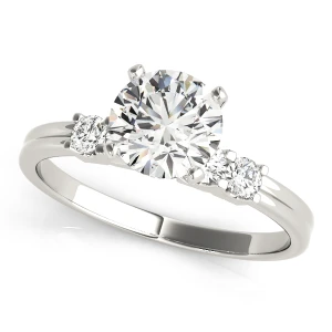 Beula Lab Grown Diamond Platinum 4 Prong Side Stone Engagement Ring