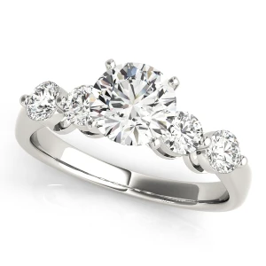 Addelyn Lab Grown Diamond Platinum 4 Prong Side Stone Engagement Ring