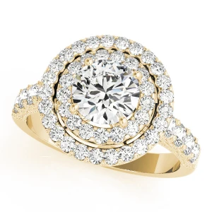 Janna Natural Diamond Yellow Gold Halo Engagement Ring