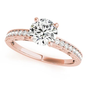 Mira Lab-Created Diamond Rose Gold 4 Prong Side Stone Engagement Ring