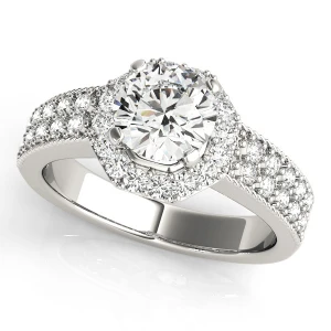 Juanita Natural Round cut  Halo Diamond Ring