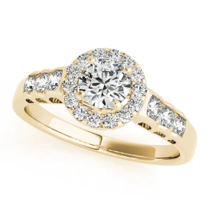 Katalyna Lab-Created Diamond Yellow Gold Halo Engagement Ring