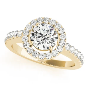 Liuvia Lab-Created Diamond Yellow Gold Halo Engagement Ring