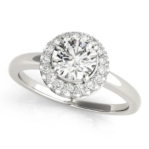Linden Natural White Gold Halo Diamond Ring