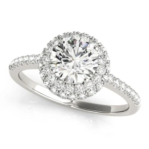 Lula Natural White Gold Halo Diamond Ring