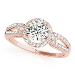 Junia Natural Rose Gold Halo Engagement Diamond Ring