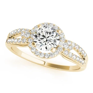 Junia Natural Yellow Gold Halo Engagement Diamond Ring