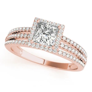 Kadence Natural Rose Gold Halo Diamond Ring