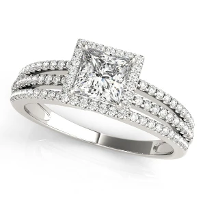 Kadence Natural White Gold Halo Diamond Ring