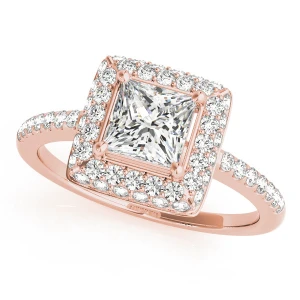 Leora Natural Rose Gold Halo Diamond Ring