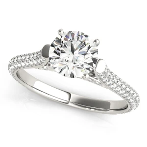 Brinkley Lab Grown Diamond Platinum 4 Prong Side Stone Engagement Ring