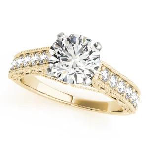Renee Lab-Created Diamond Yellow Gold 4 Prong Side Stone Engagement Ring