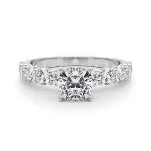 Treeza Lab-Created Diamond 4 Prong Side Stone Engagement Ring