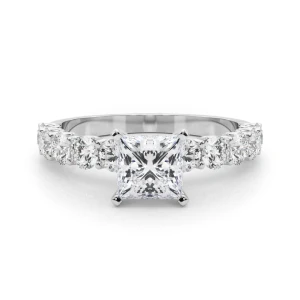 Treeza Lab-Created Diamond 4 Prong Side Stone Engagement Ring