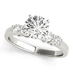 Sera Lab Grown Diamond Platinum 4 Prong Side Stone Engagement Ring