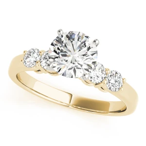 Sera Lab-Created Diamond Yellow Gold 4 Prong Side Stone Engagement Ring