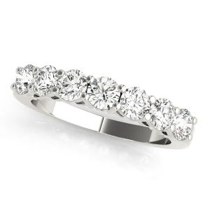  Melisha Lab-Created Silver Prong 7 Stone Diamond Ring