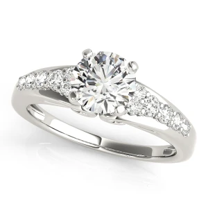 Shekhinah Lab Grown Diamond Platinum 4 Prong Side Stone Engagement Ring