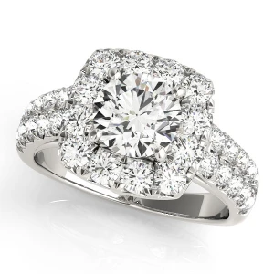 Koralina Natural Platinum Halo Diamond Ring