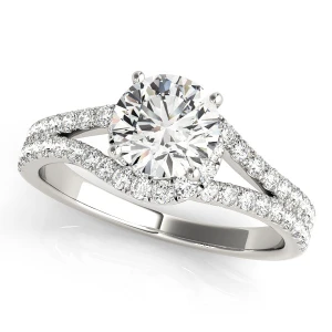 Joi Natural White Gold Halo Diamond Ring