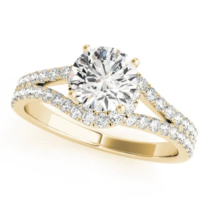 Joi Natural Yellow Gold Halo Diamond Ring