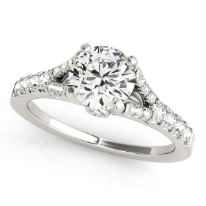 Aaila Lab Grown Diamond Platinum 4 Prong Side Stone Engagement Ring