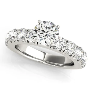 Aminah Lab-Created Diamond 4 Prong Side Stone Engagement Ring