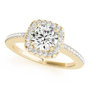 Kesey Natural Yellow Gold Halo Diamond Ring
