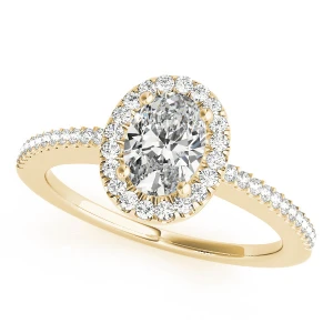 Lauryn Natural Yellow Gold Halo Diamond Ring