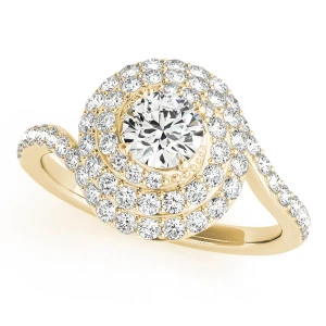 Kamdyn Natural Yellow Gold Halo Diamond Ring