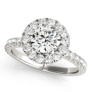 Khaleesi Natural Diamond Round cut Halo Engagement Ring