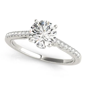 Bella Lab Grown Diamond Platinum 4 Prong Side Stone Engagement Ring